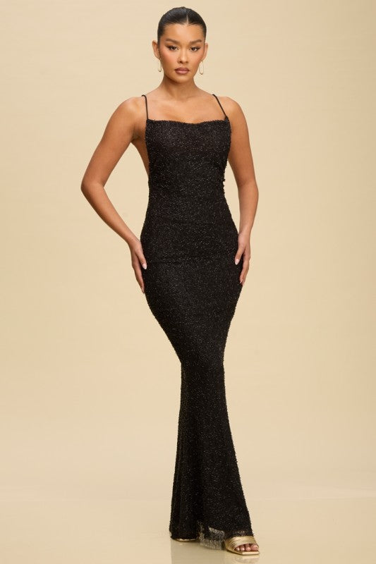 beaded maxi dress Beaded Maxi – Noir Elite AS