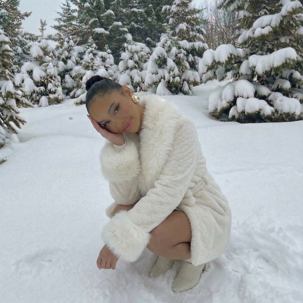 Ivory Faux Fur Coat